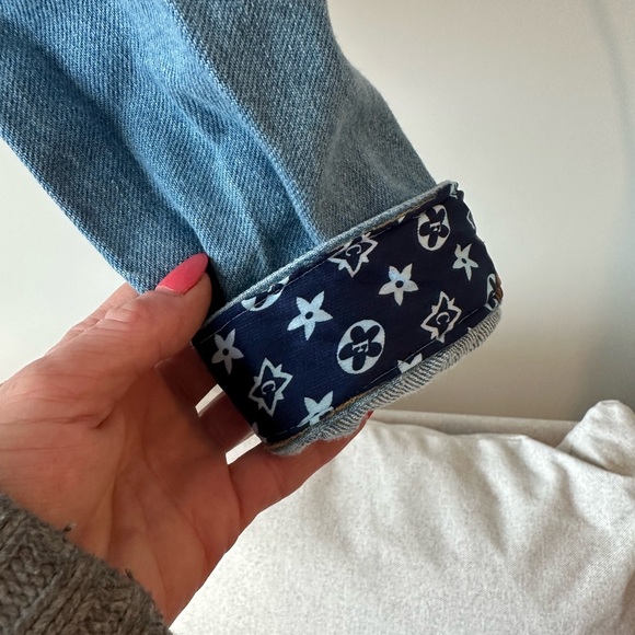 LV styled handmade jean jacket - Picture 3 of 4